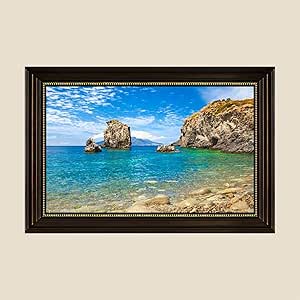 Skipvelo Canvas Wall Art Prints Bay Panarea Retro Frame Paintings Poster Home Decor Artwork Ready to Hang for Living Room Bedroom 24 x 36 inch