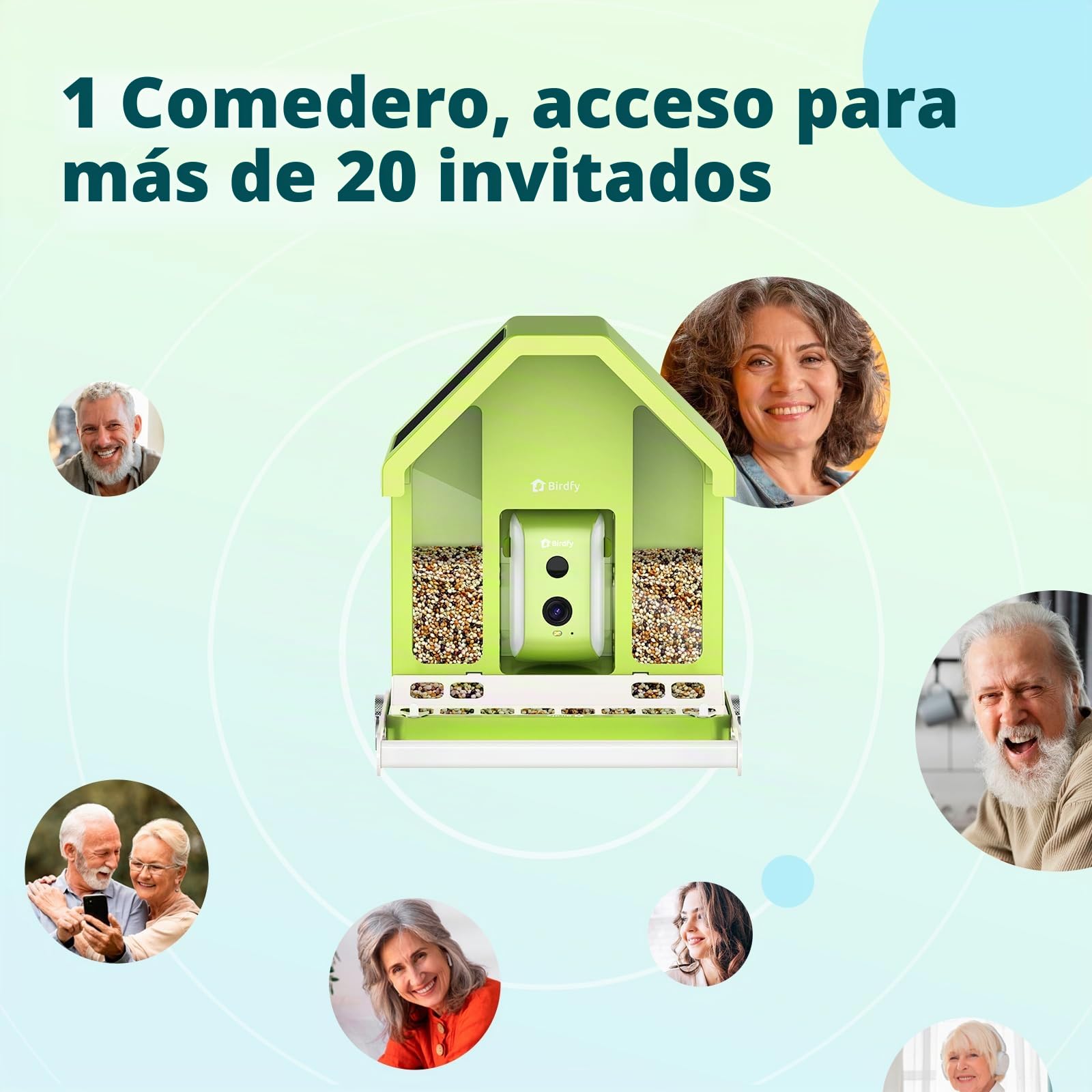 Birdfy Metal Comederos para Pajaros con Camara para Observación de Aves en Vivo, 1080P inalámbrico Bird Feeder con Visión Nocturna en Color, Notificaciones en Tiempo Real, Grabación Automática