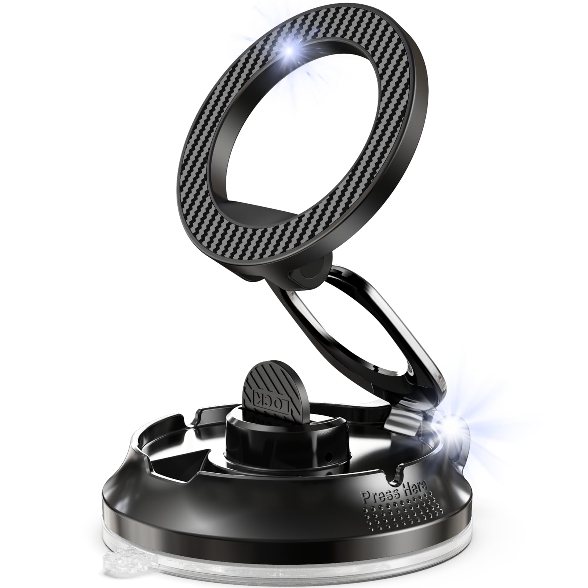 Magnetic Phone Holder for Car [90+LB Strongest Suction&amp;3000gf Strongest Magnetic] 360° Adjustable Vacuum Phone Holders for Your Car, Magsafe Car Mount for iPhone (Black)