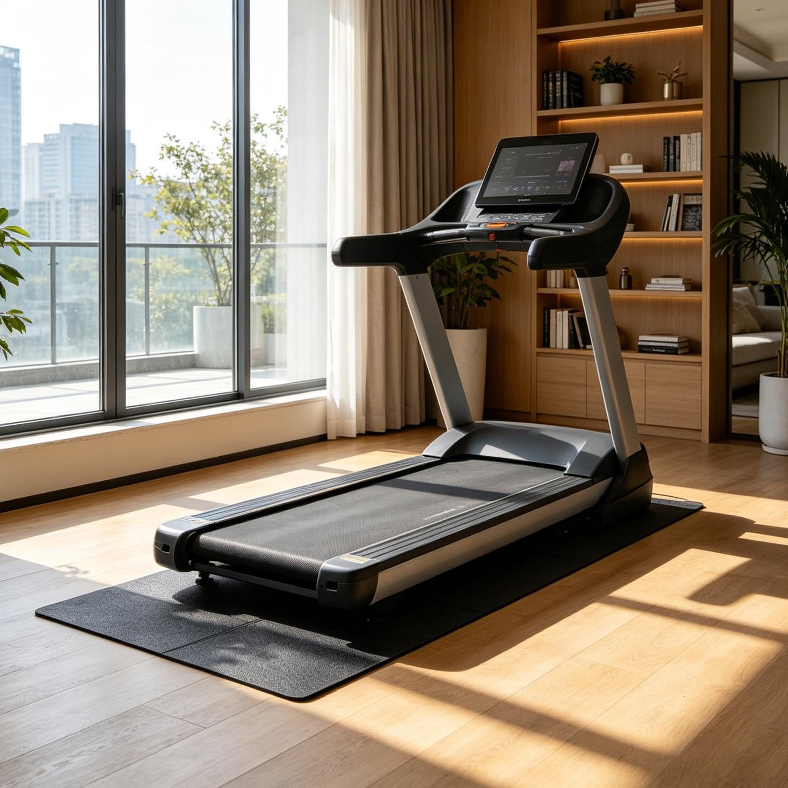 Tappetino per Tapis Roulant da Pavimento Resistente Pieghevole Antiscivolo | Tappetino Proteggi Pavimento per Cyclette Per Palestra Domestica Ufficio Yoga Attrezzi Stepper Ellittica E Spin Bike