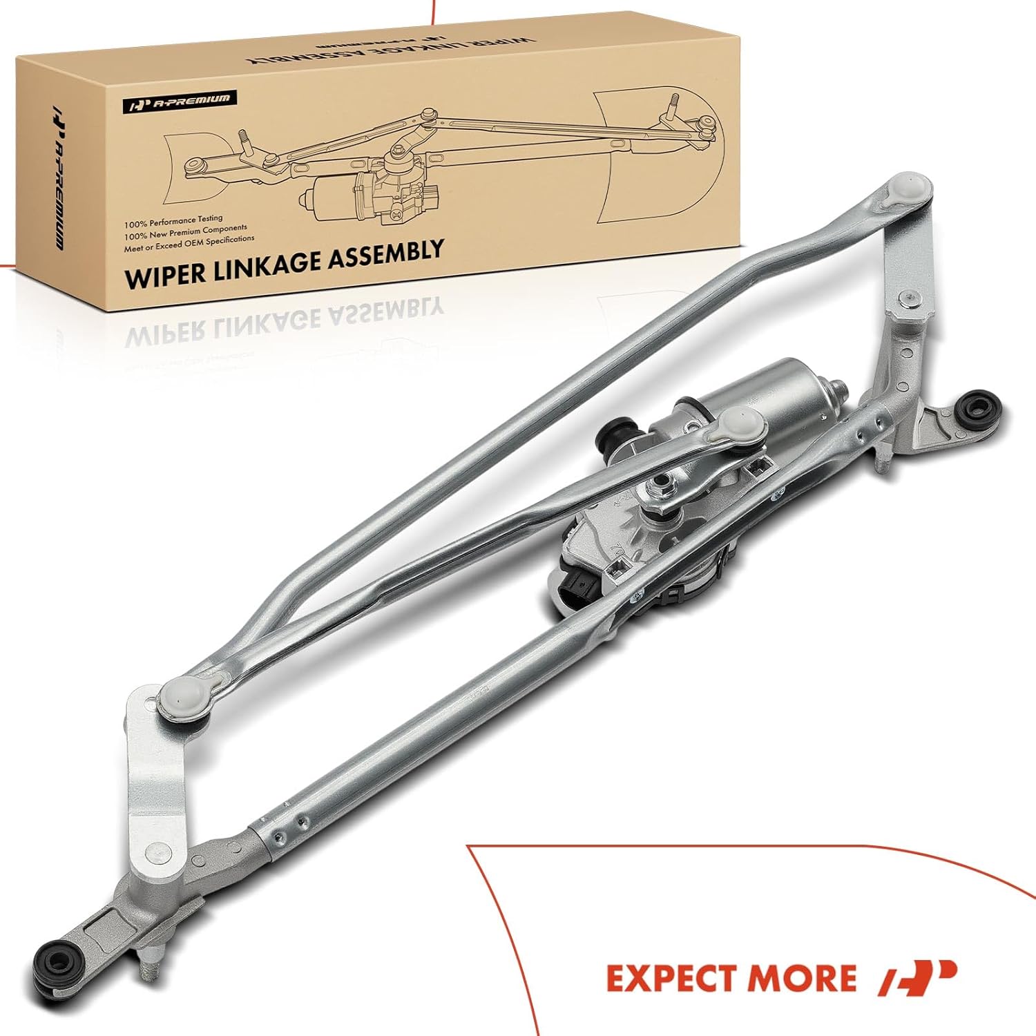 A-Premium Front Windshield Wiper Motor and Linkage Assembly Compatible with Land Rover Range Rover 2013-2017, Range Rover Sport 2014-2017