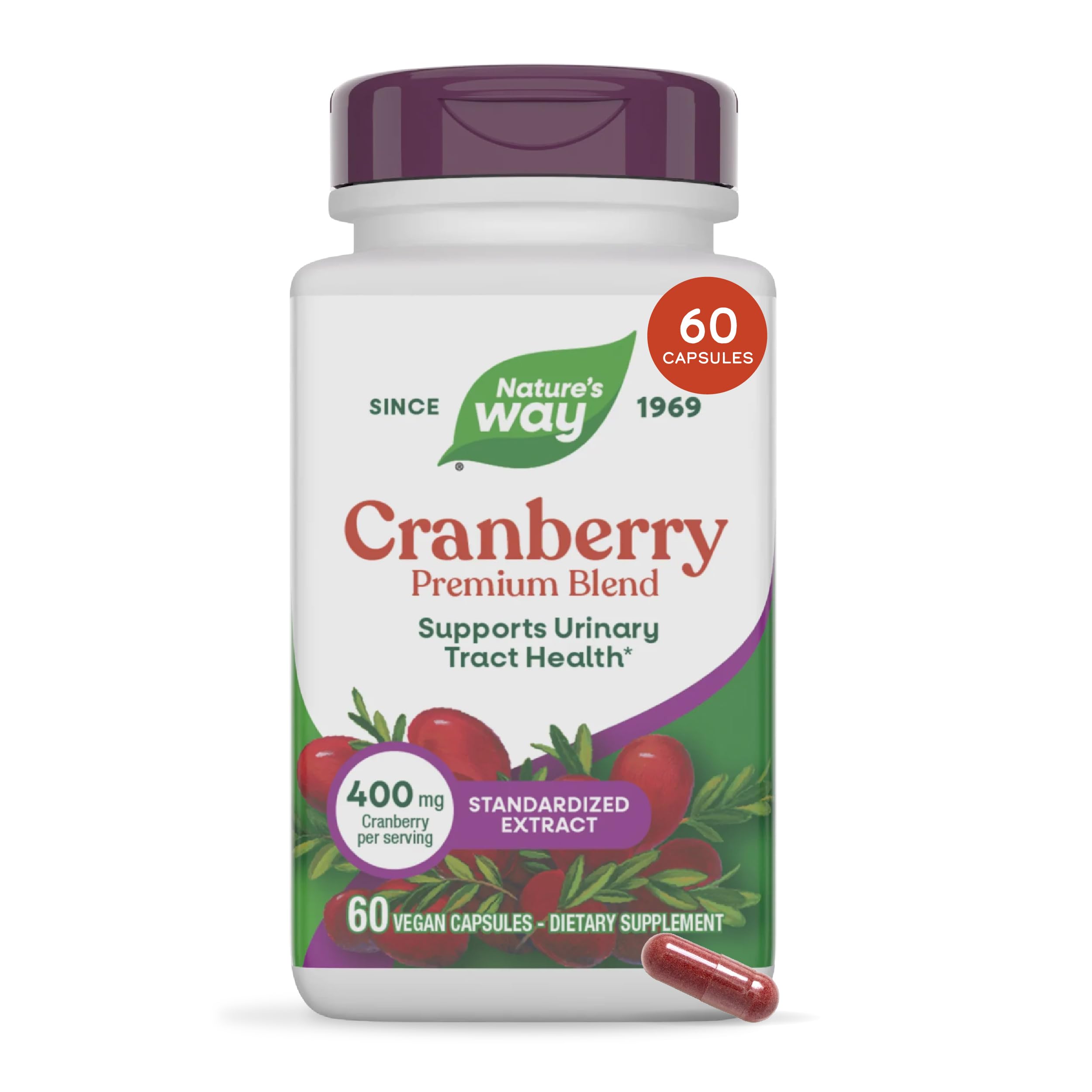 Nature's Way Cranberry Premium Blend, Urinary Tract Health Support*, 60 ct 60 Count (Pack of 1)
