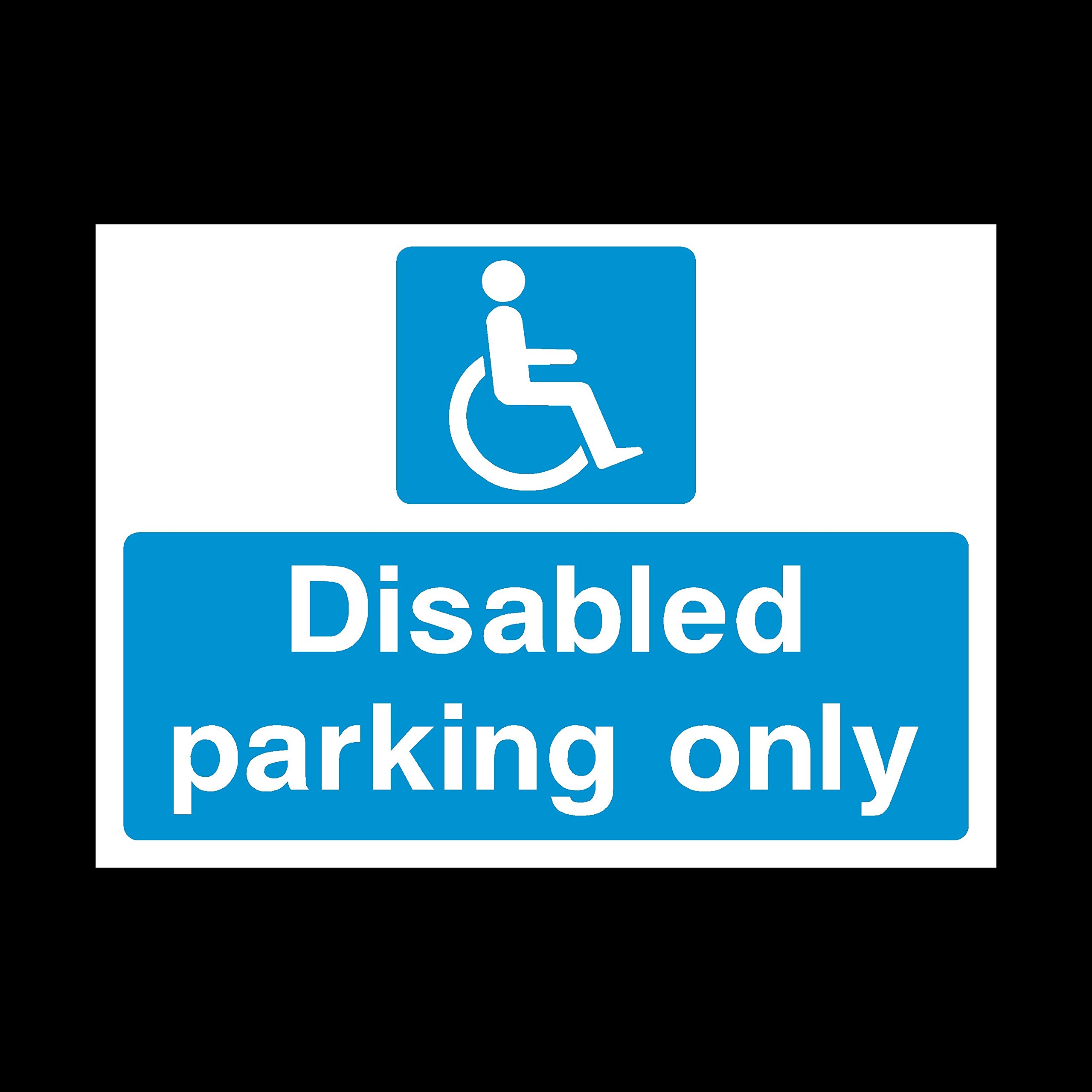 Ussp&S Disabled Parking Only Sticker/Self Adhesive Sign - Private Property, Parking, Clamping, Disabled, Driveway, Do Not Block (Hs11)