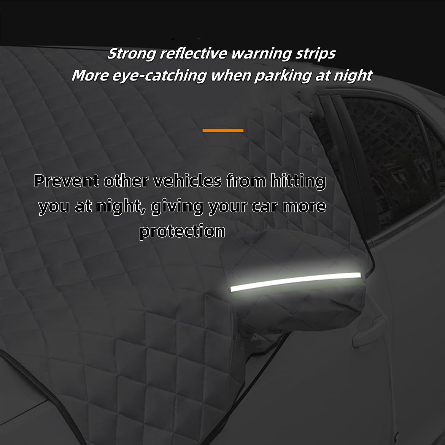 4-Layer Magnetic Windshield Cover for Car, Universal Windshield Frost Protector Cover with Side Window and Rearview Mirror Protector, for Most Cars, SUV, Truck (for Sedan)