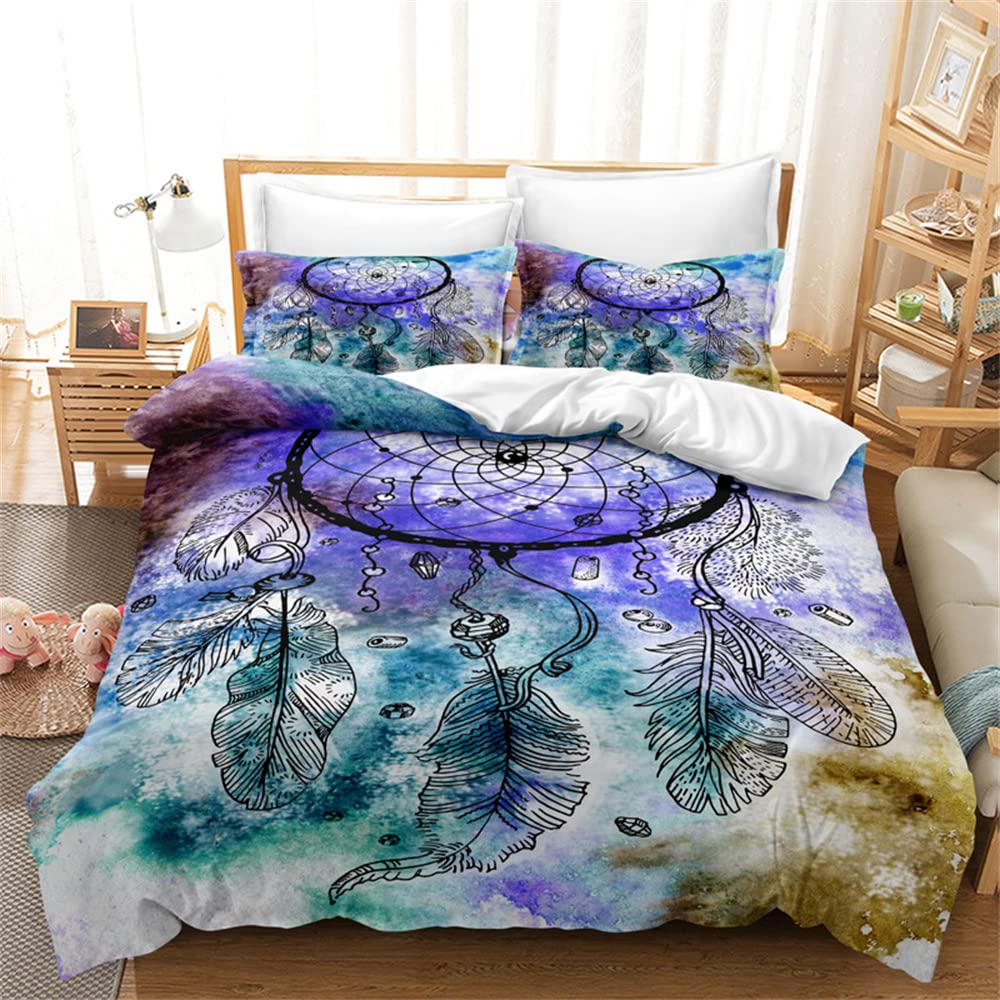 Gwiazda Księżyc Zestaw Pościeli Poszewka Na Kołdrę i Poszewka na Poduszkę, łatwa w Pielęgnacji Miękka Poszewka Na Kołdrę Bedding Set Duvet Cover Microfibre Girl Teenager(Wielokolorowy2,230x220cm)
