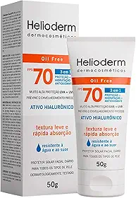 Protetor Solar Facial Helioderm FPS 70 Oil Free, Toque Seco, Controle de Oleosidade, Sem Cor, 50g