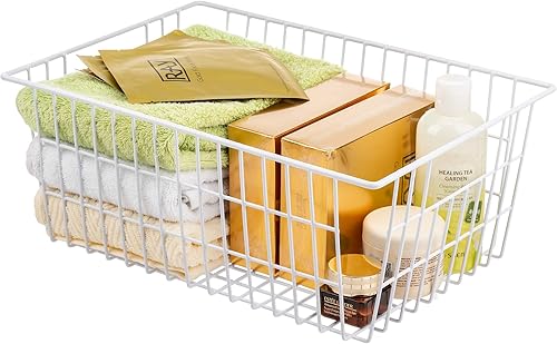 Miniatura 5 de iPEGTOP Cestas de almacenamiento de alambre para congelador, juego de 6 cubos grandes de 15.4 pulgadas organizadores de almacenamiento de granja con