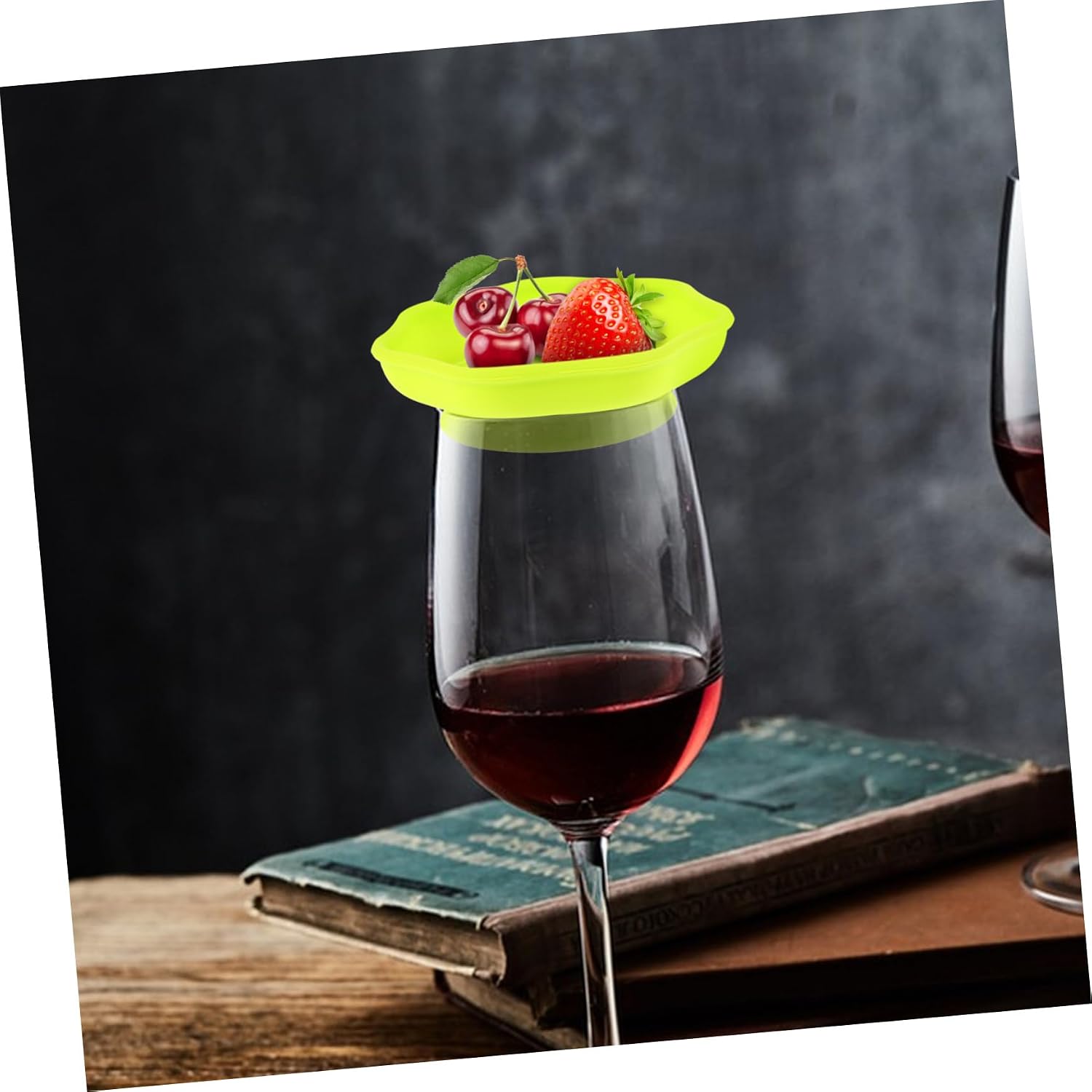 Luxshiny Silicone Wine Glass Topper Coaster for Drinks Charcuterie Plate Cover Snack Tray for Wine Cups Ass Cover