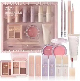 LAMUSELAND Kit de maquiagem completo completo de 11 peças, um conjunto de presente essencial para iniciantes ou profissionais (M2001A)