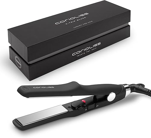 CORIOLISS C Trip Mini  Alisadores de cabello para mujer  Titanio  Plancha plana  Profesional con control de temperatura (negro suave al tacto)