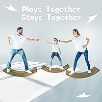 Vista 4 de Gentle Monster - Tabla de equilibrio oscilante de madera, juguete de madera natural Montessori para niños pequeños y adultos; juguete de aprendizaje