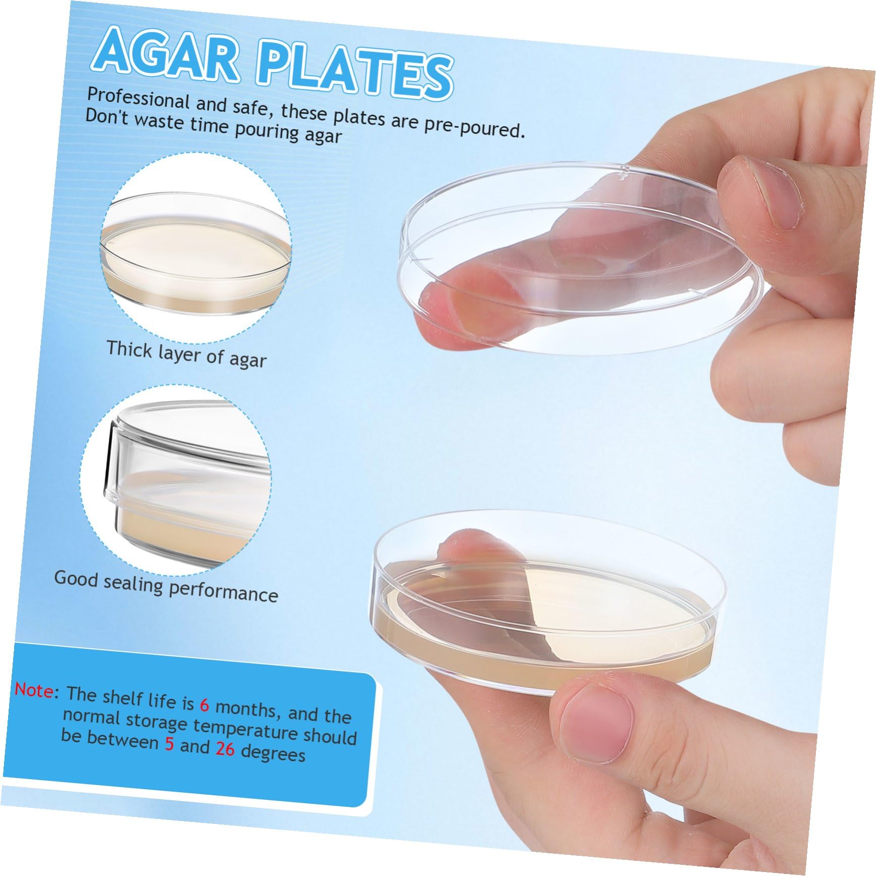 Vorbereitete Nähragarplatten für Mikrobiologie, 7cm, 10 Stück