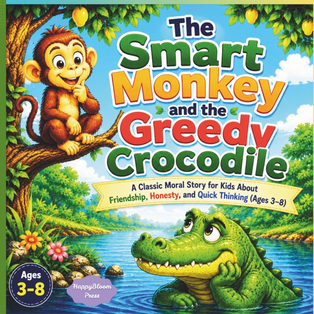 The Smart Monkey and the Greedy Crocodile: A Classic Moral Story for Kids About Friendship, Honesty, and Quick Thinking Ages 3–8