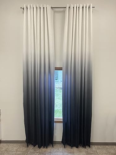 Cortinas extralargas de color degradado modernas de 8 a 20 pies de alto. Hechas a medida (negro, 100 pulgadas de ancho x 156 pulgadas de largo)