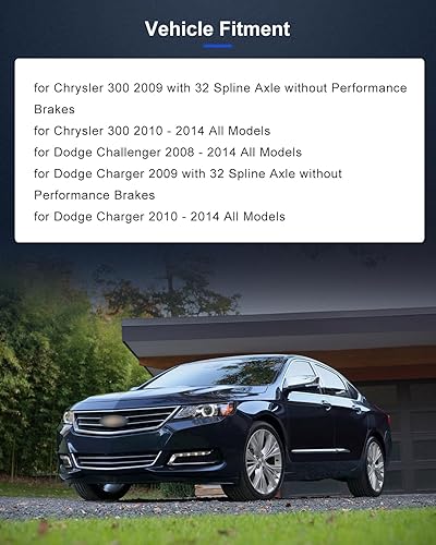 Miniatura 7 de ECCPP Buje de rueda y conjunto de rodamiento trasero 512369 para Dodge Charger 2009-2014, 2009-2014 300, 2008-2014 para Dodge Challenger Reemplazo