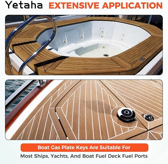 Yetaha 2Pcs Boat Deck Fill Keys with Floating Marine Keychain