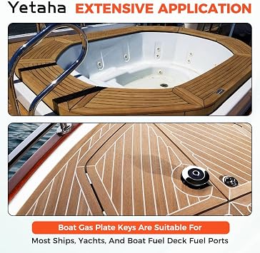Yetaha 2Pcs Boat Deck Fill Keys with Floating Marine Keychain