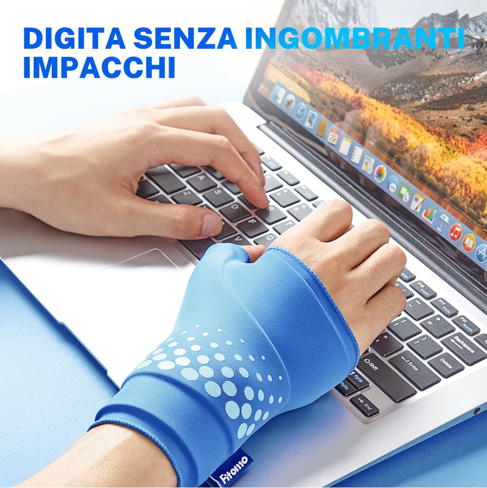 Fitomo Muñequera, impacco di gel terapeutico ricongelante per artrite reumatoide, tendinite, infiammazione e sindrome del tunnel carpale, manica di compressione regolabile