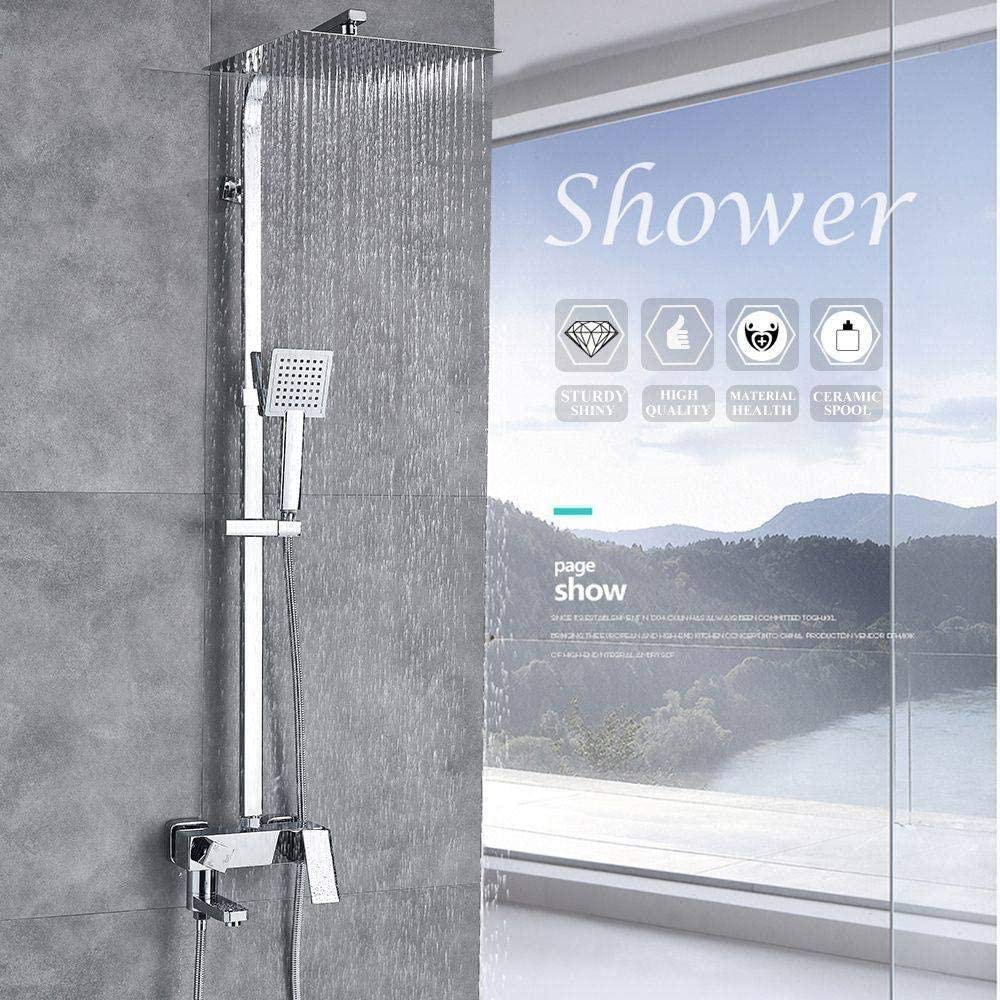 Ensemble de douche chrome 10 pouces mitigeur complet de luxe pour salle de bain moderne