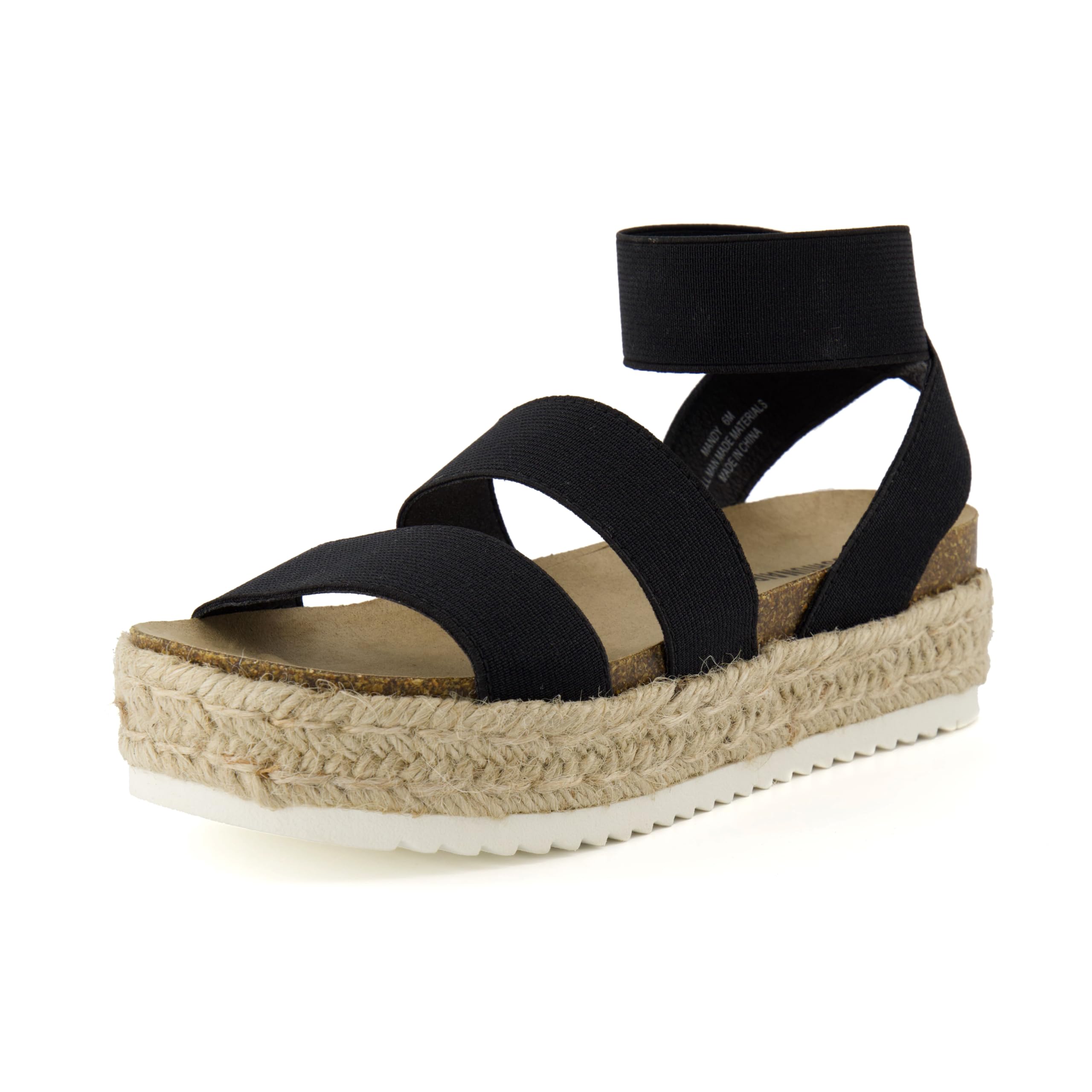 CUSHIONAIRE Women's Mandy Cork Espadrille Platform Sandal - Strappy Wedge with Arch Support,