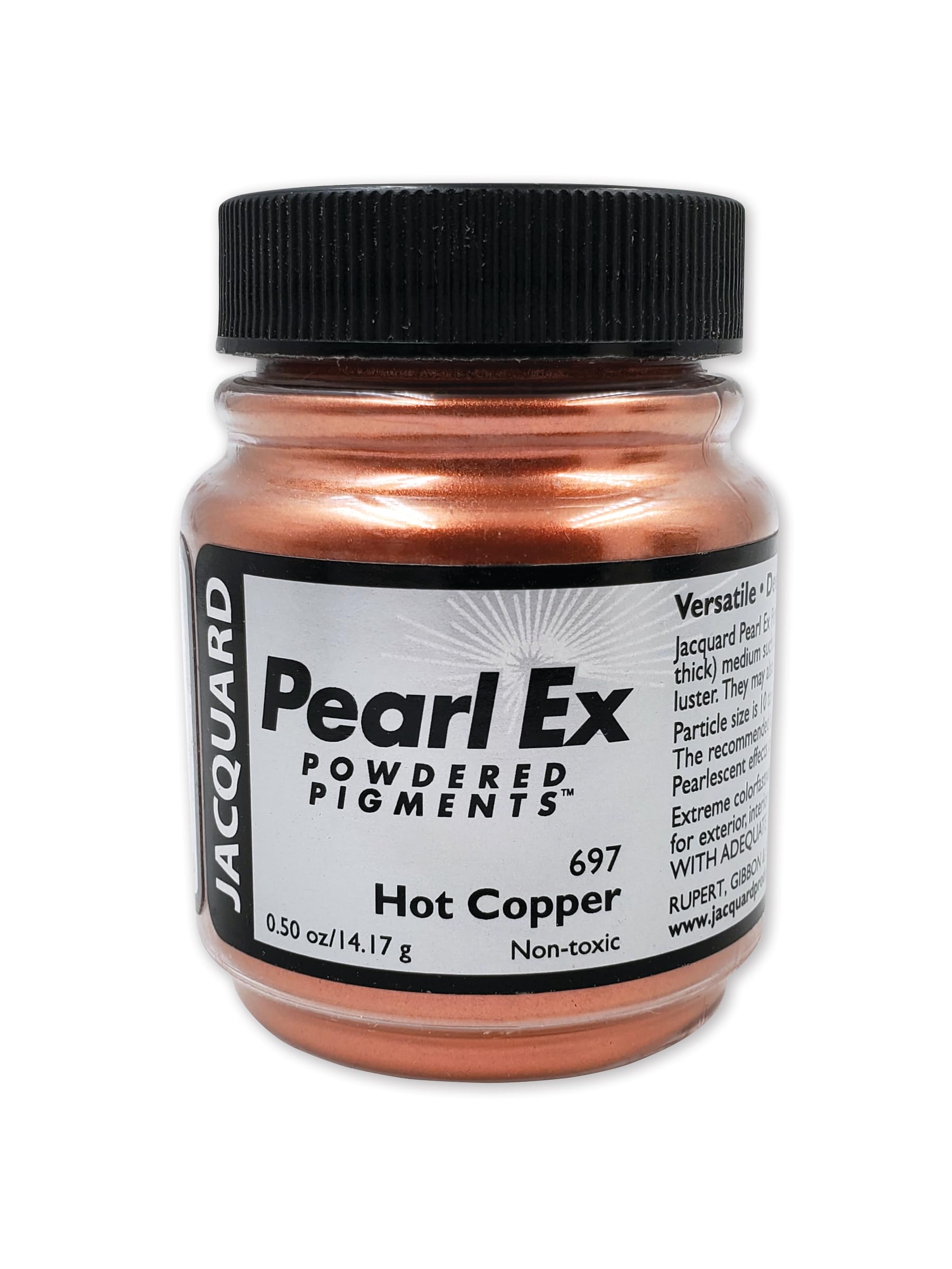 Pearl-Ex Pigment by Jacquard, Creates Metallic or Pearlescent Effect, .5 Ounce Jar, Hot Copper, 0.5oz