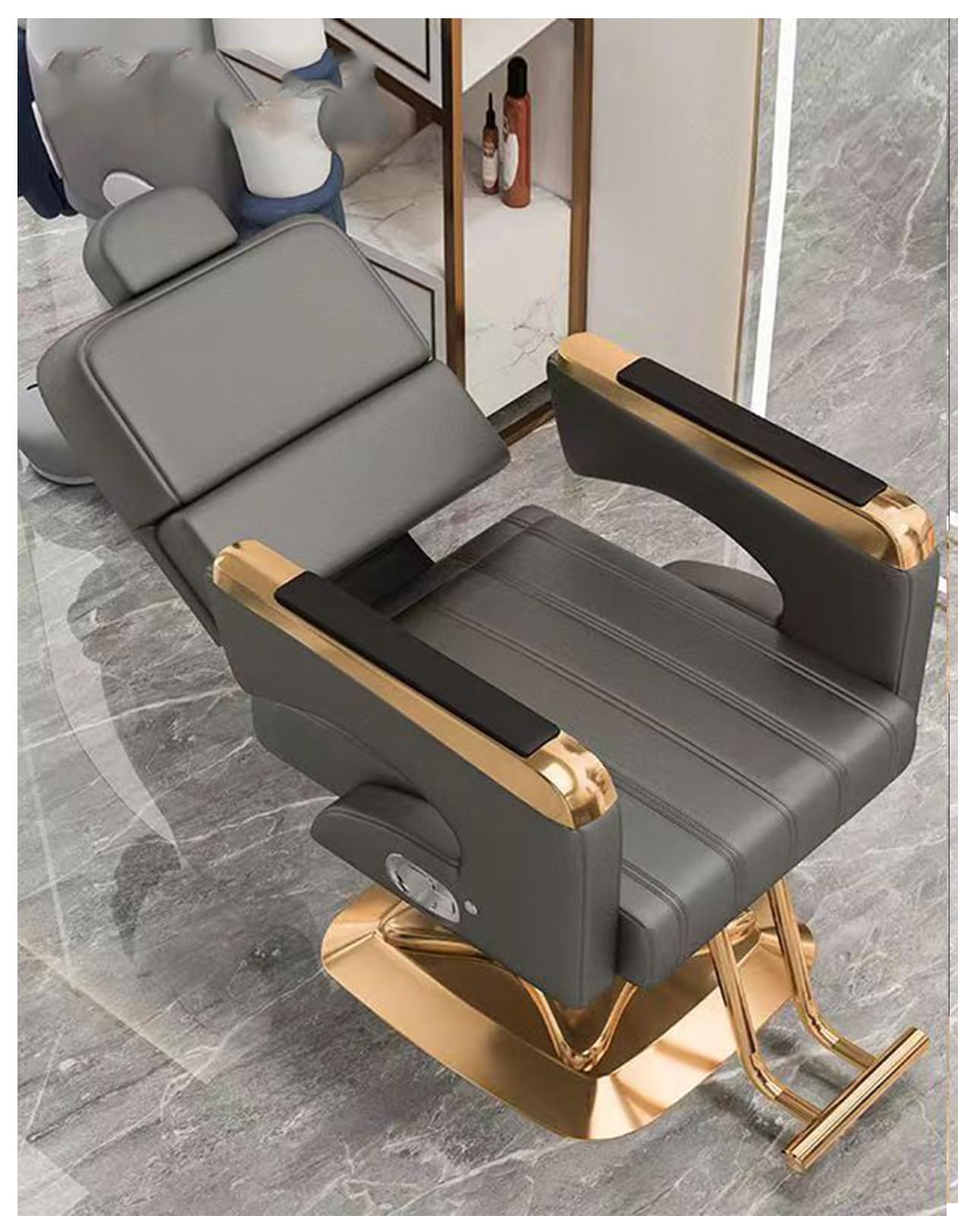 Hydrauliczne krzesło salonowe, obrotowe o 360 stopni i regulacja wysokości, do stylizacji włosów i szamponu, sprzętu spa