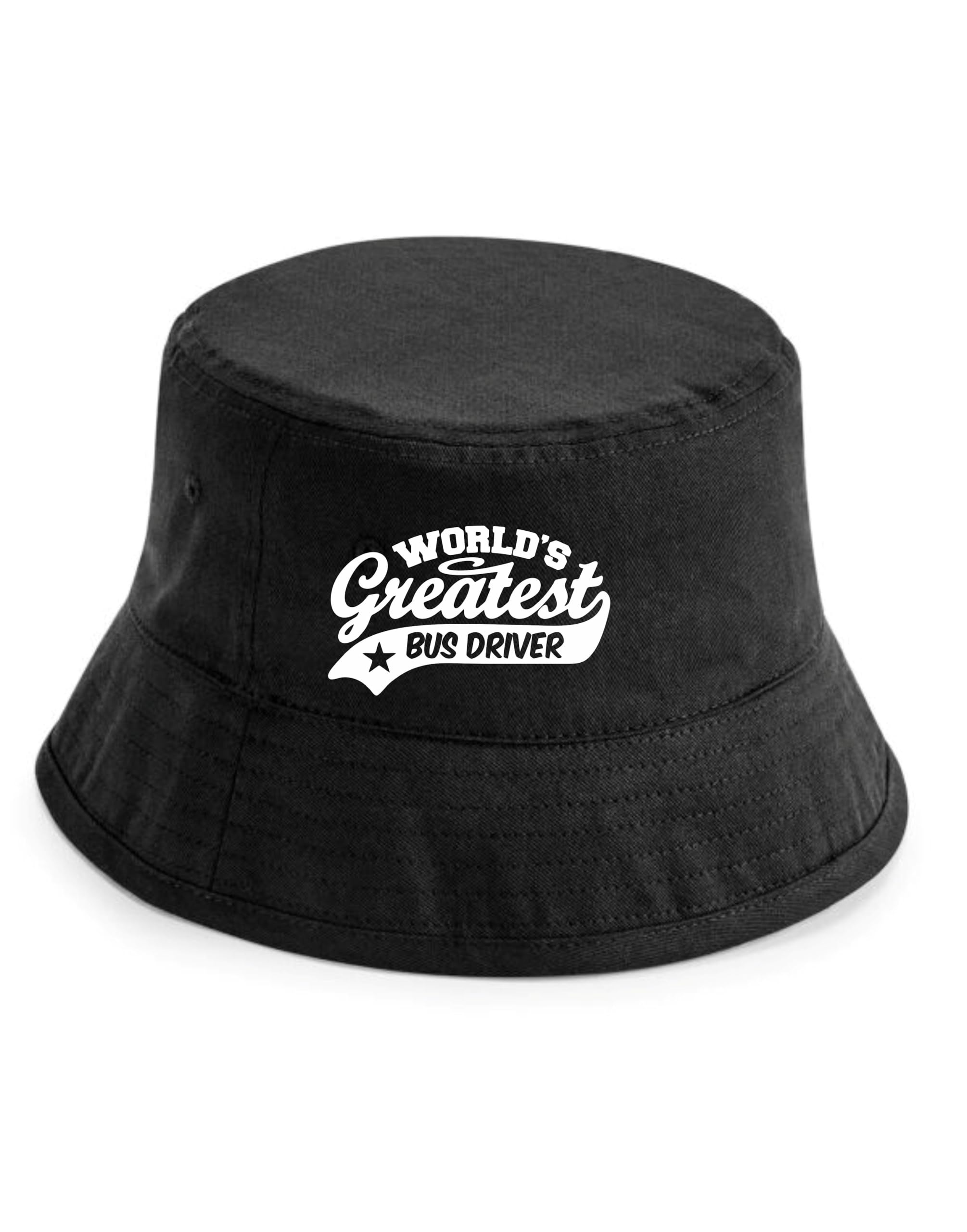 Print4U Bucket Hat Greatest Bus Driver Birthday Novelty Gift for Her for Him Black LXL