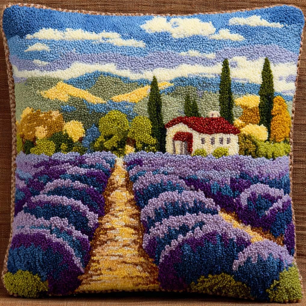kitphoenix Latch Hook Kits Cushion Lavender 43Cmx43Cm