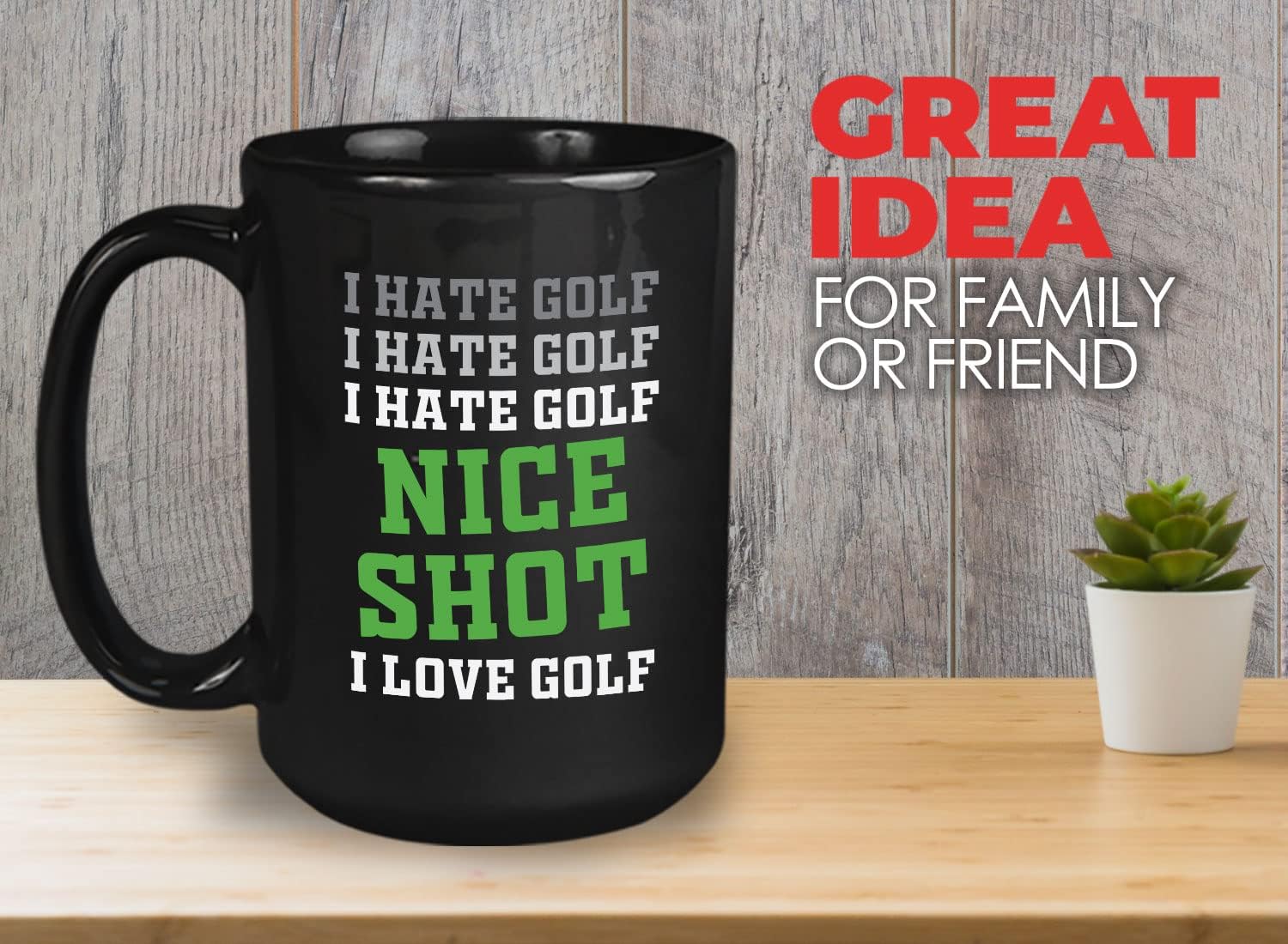 Bubble Hugs Golfer Coffee Mug 15oz Black - Nice Shot Love Golf - Golfer Golfing Humor Funny Golf Saying Newbie Golfers Clubs Course Birdie Sports