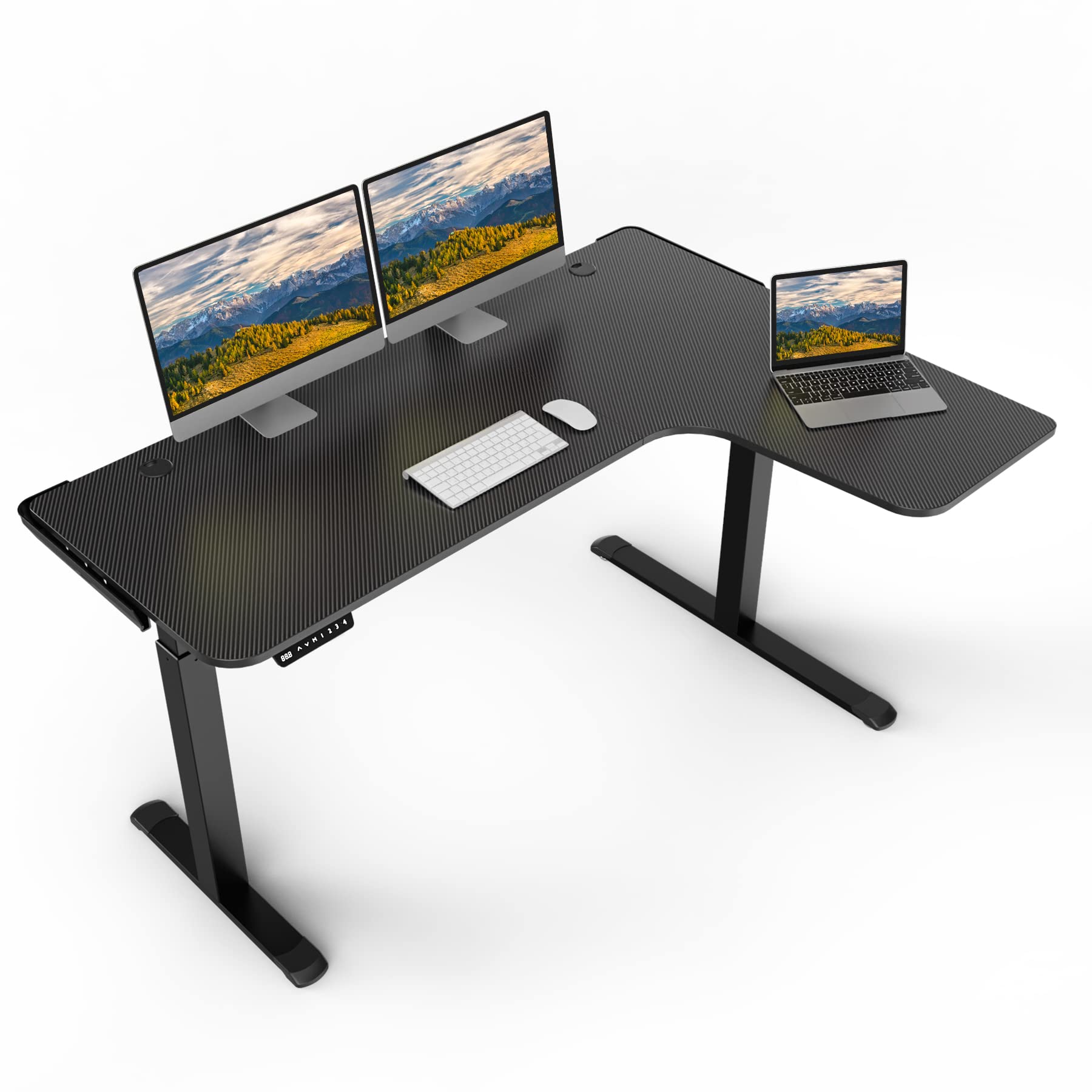 Buy DESIGNA 61 Inches L Shaped Standing Desk, Electric Height