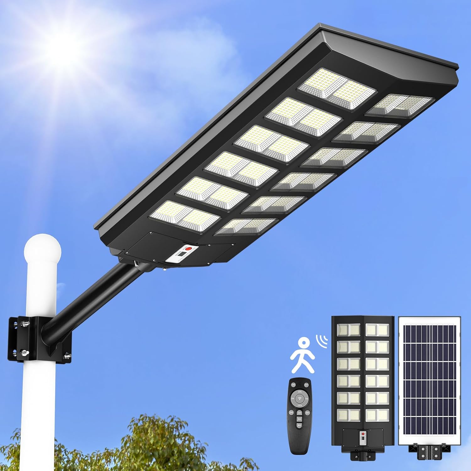 SZPOWER 1600w Solar Street Lights Outdoor, 160000LM Solar Outdoor