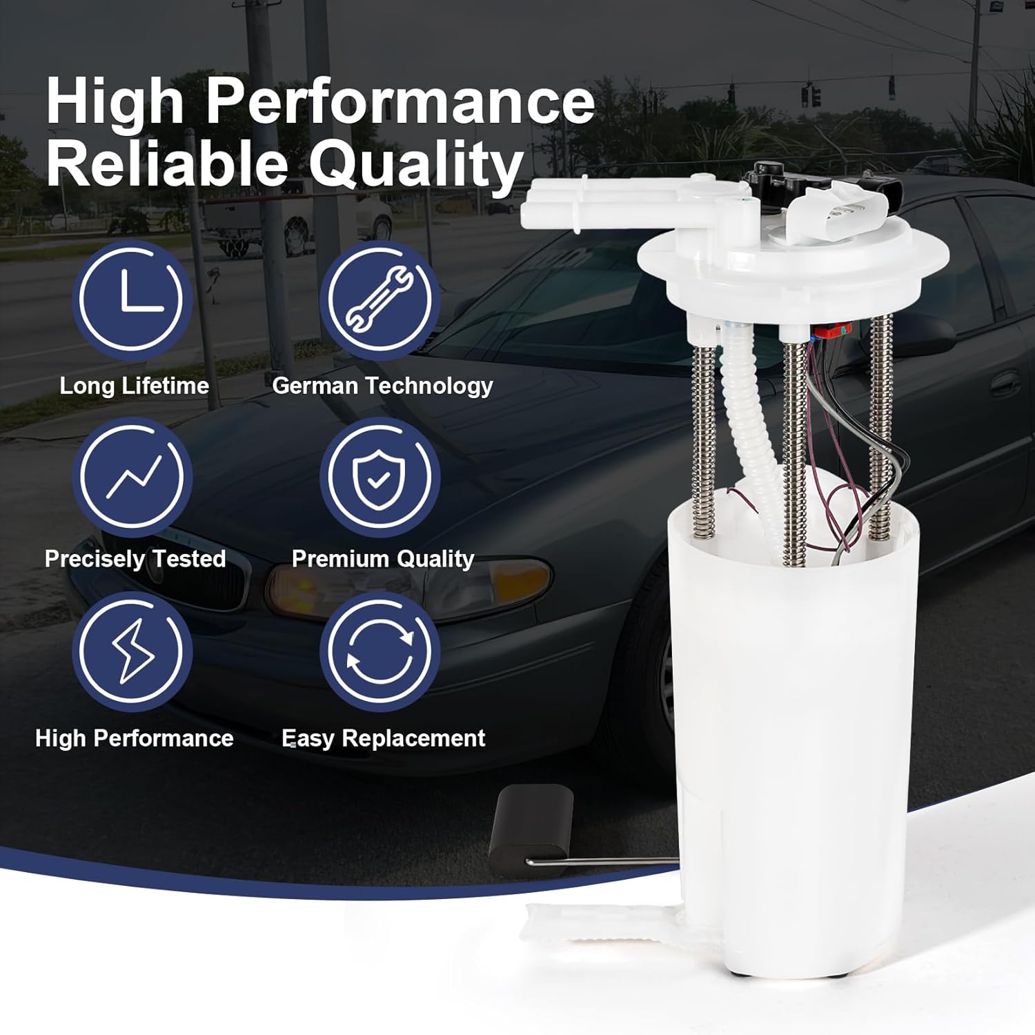 Fuel Pump Assembly Compatible with 2000-2005 Buick Century Regal Chevy Impala Monte Carlo Oldsmobile Intrigue Pontiac Grand Prix 3.1L 3.4L 3.5L 3.8L Replace E3542M VANBOL0121 Pressure Sensor
