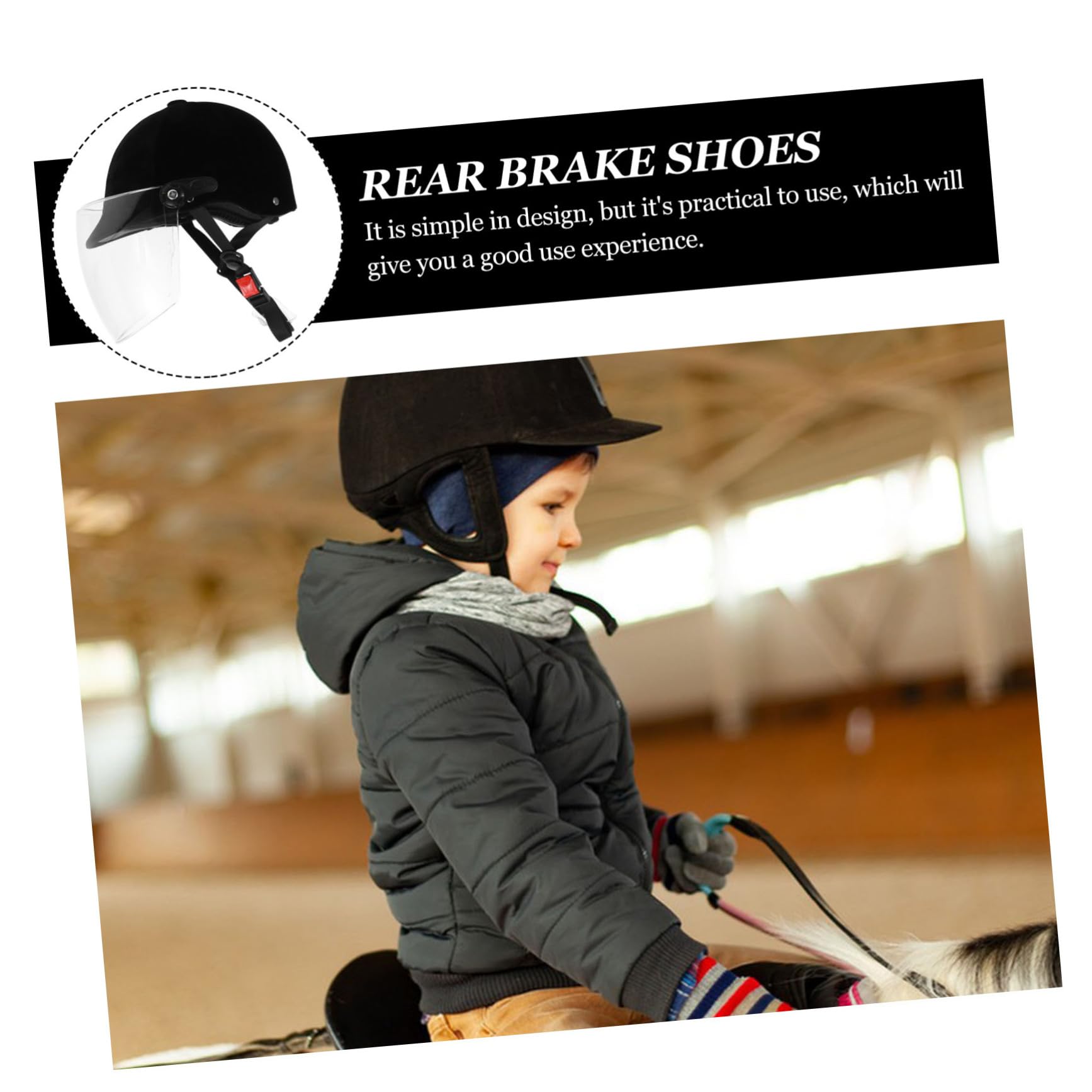 Casco Equitazione Ragazzi in Abs Nero, Regolazione a Rotella | Ventilazione ad Alto Flusso, per Toddler e Youth, Protezione Equestre per Uso Horse Riding