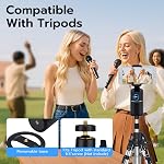 Wigearss Auto Face Tracking Tripod 360° Rotation, No App, Face Tracking Selfie Stick Phone Camear Mount Holder for Live Vlog Streaming Video YouTube TIK Tok [Black]