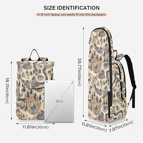 Miniatura 3 de Bolsa de pelota de raqueta de tenis, gran almacenamiento, estilo bohemio, mapa, cremallera, bolsa de tenis, bolsa de gimnasio para hombres y