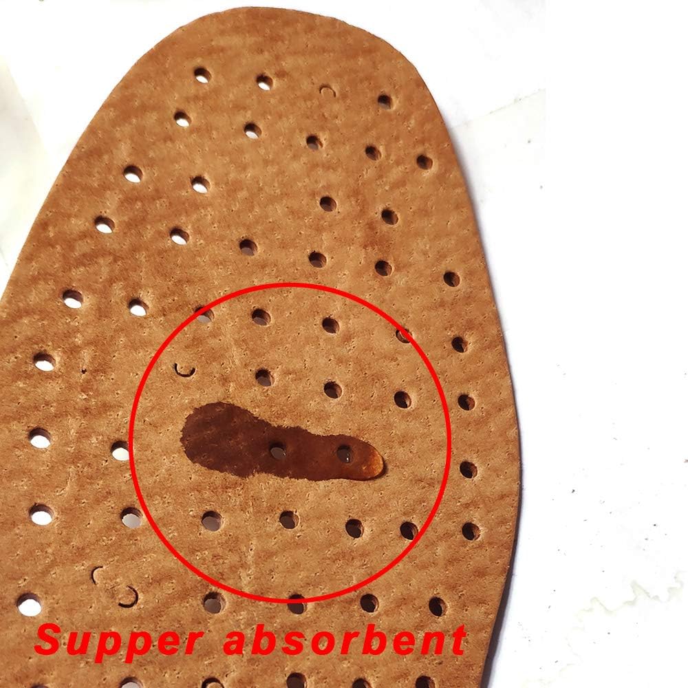 Men's Hard Leather Insole 2.5mm Thick Absorb Sweat Breathable Insole for Oxford Shoes Brogue Leisure Derby Shoes (US9/10.6inch/27cm) - Image 4