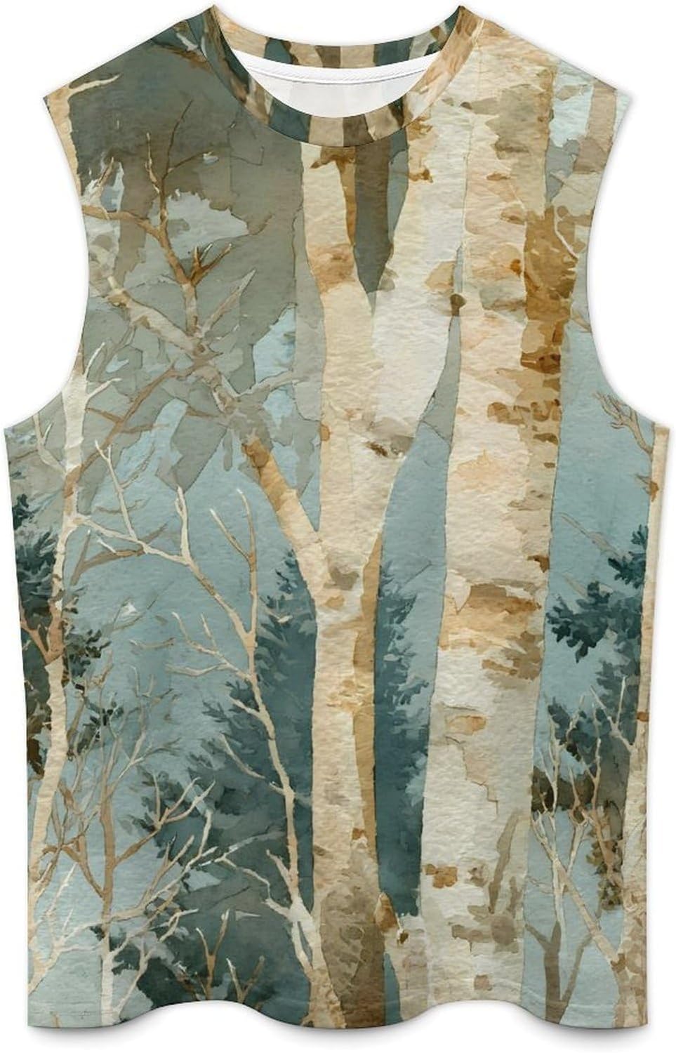 Birch Trees Men's Sleeveless Shirt Small
