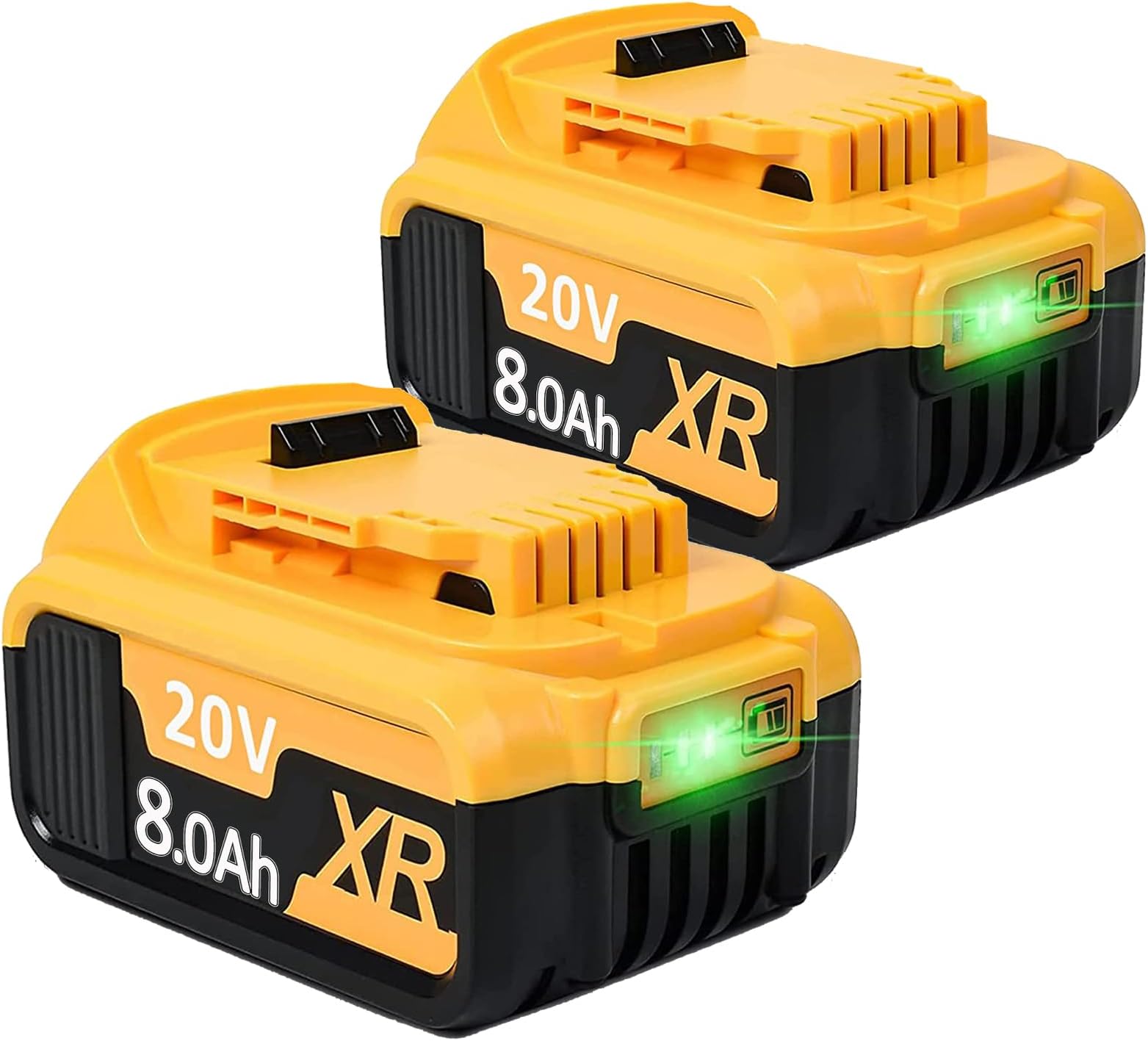 2X 18V 8.0Ah/8000Ah High Capacity XR Li-Ion replacement battery for Dewalt 18V DCB182 DCB184 DCB200 DCB184 DCB101 DCB107 DCB112 DCB105 DCB115 DCB203