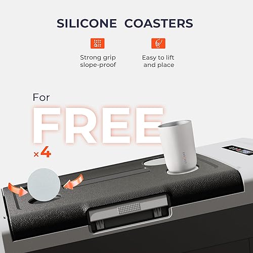 Miniatura 5 de Refrigerador portátil de 12 voltios, refrigerador eléctrico de 21 cuartos (20 litros) -4-68, 1224V DC y 100-240V AC Refrigerador de coche para