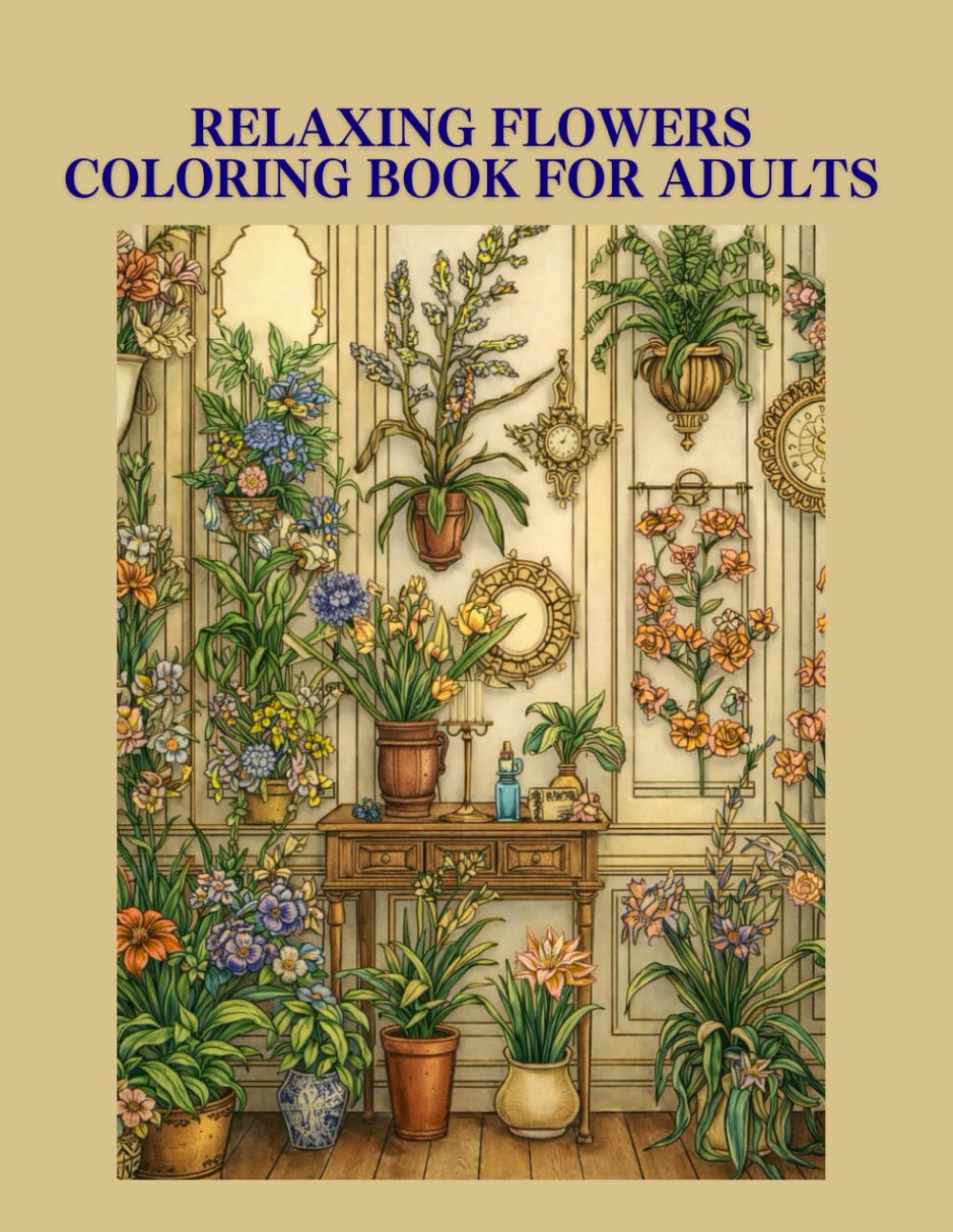 Relaxing Flowers Coloring Book for Adults: Botanical Flower Shop Coloring Book