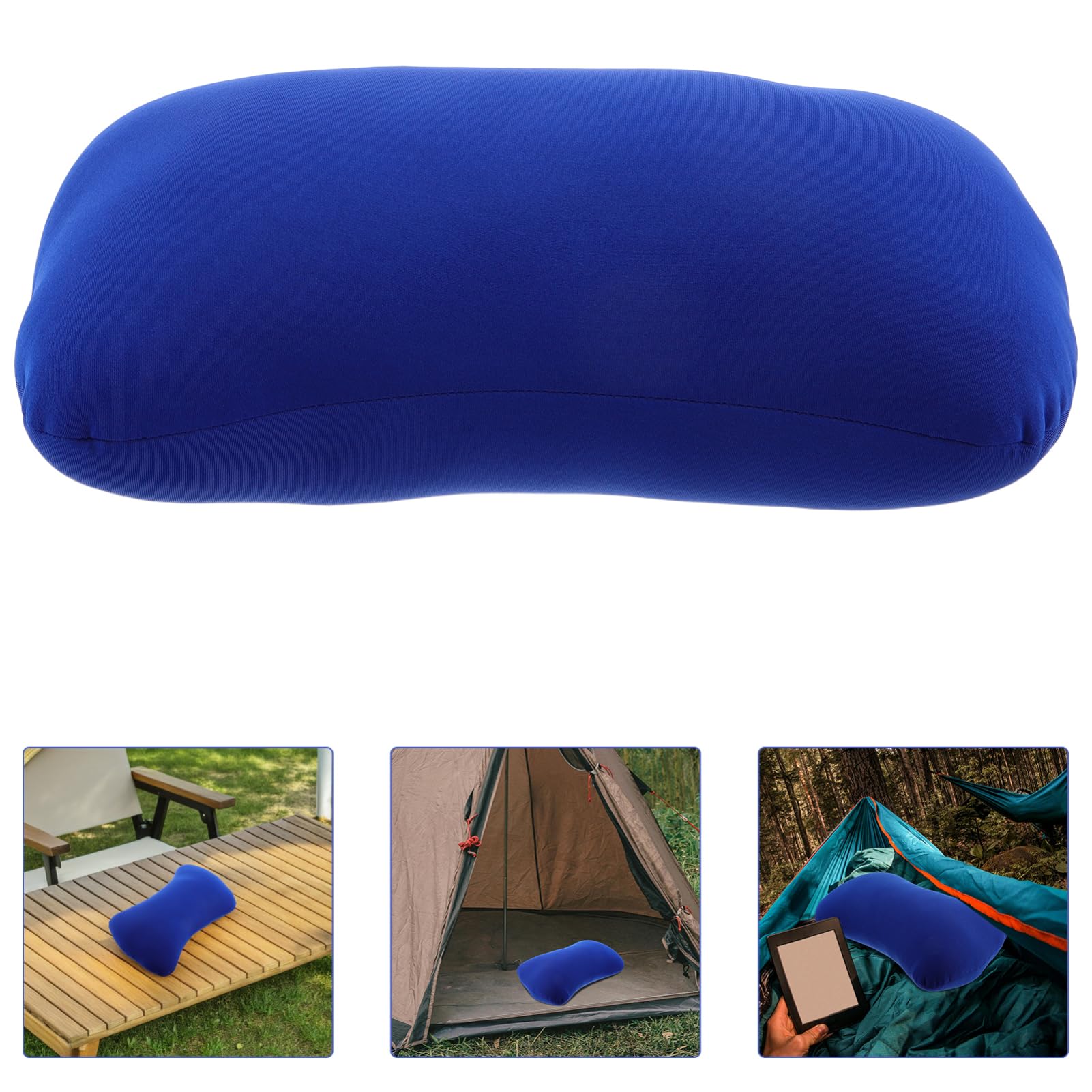Almohada de Viaje Compacta Diseño Multifuncional de Espuma y Partículas en Forma de Hueso, Portátil y Lavable para Cuello y Lumbar en Actividades al Aire Libre