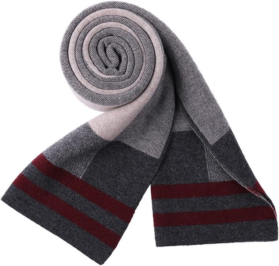 Korean Version of The Plaid Scarf Men's Autumn and Winter Warm Scarf All-Match Fashion Trend(D)