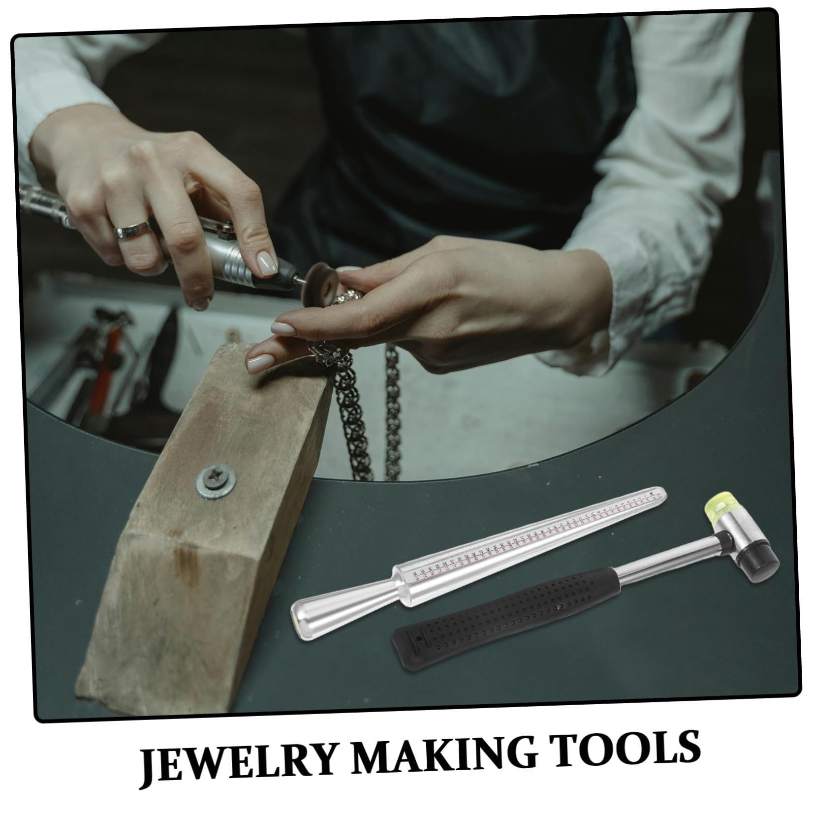 KONTONTY Kit De Mandril De Anillo Reparación De Joyas Para Anillos De Medición Para Joyería De Bricolaje