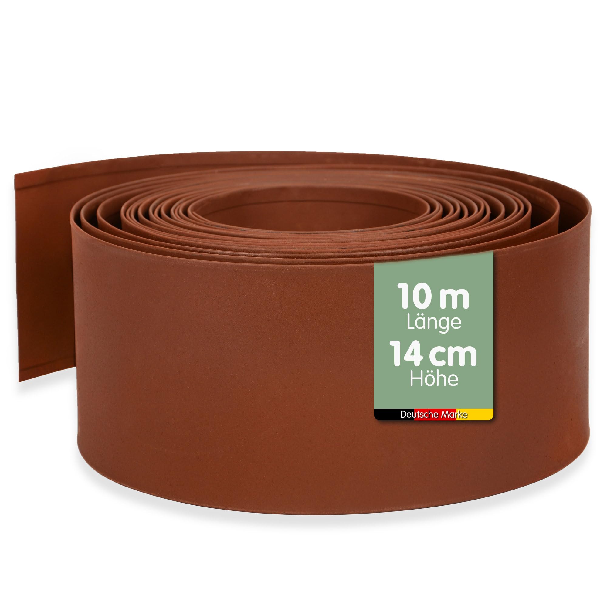 UNUS Bordura metallica da 10 m, bordo da giardino con effetto arrugginito, altezza 14 cm, per delimitare aiuole, sentieri, alberi, giardini di ghiaia, flessibile e accorciabile, resistente alle