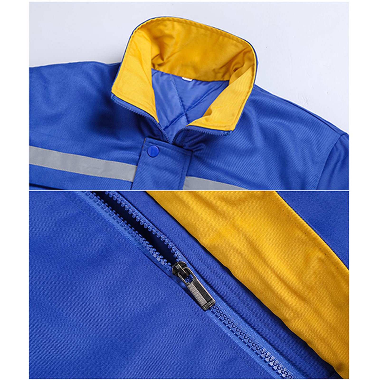 Tuta Isolata Manica Lunga Zip Up Overalls Per Gli Uomini Delle Donne, Stand Collare Da Lavoro Giacca Con Striscia Riflettente