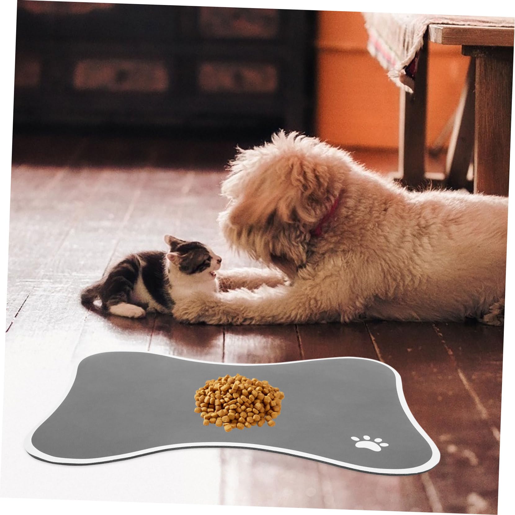 Alfombrilla Antideslizante para Cuenco De Perro Alfombrilla para Bebederos De Mascotas Absorbente y Ligera