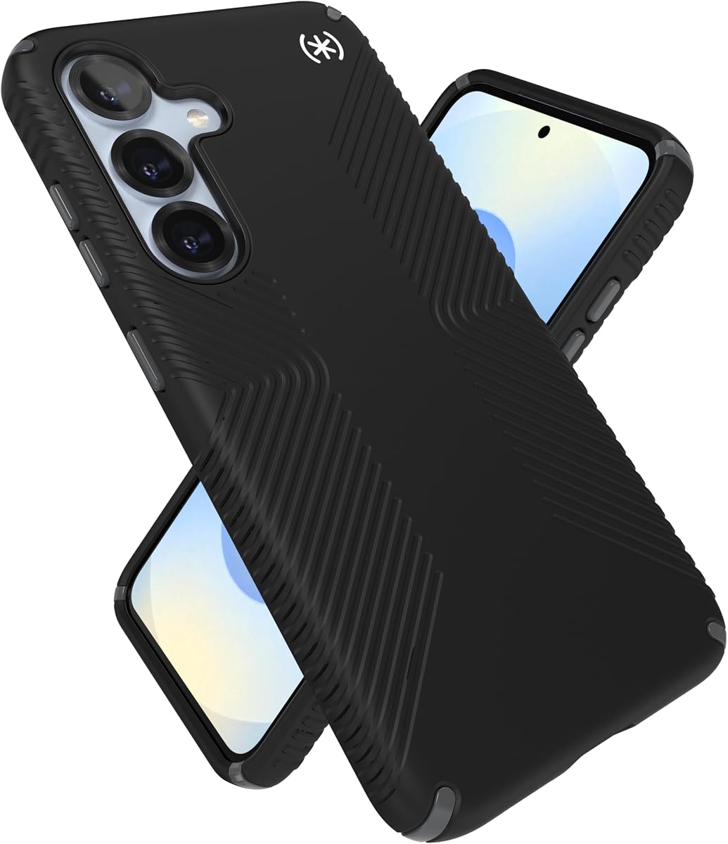 Samsung Galaxy S25 Case - Presidio 2 Grip + Magnet, 13-Foot Drop Protection, No-Slip Grips, Raised Bezel, Enhanced Buttons, Anti-Yellowing - Black/Slate Grey