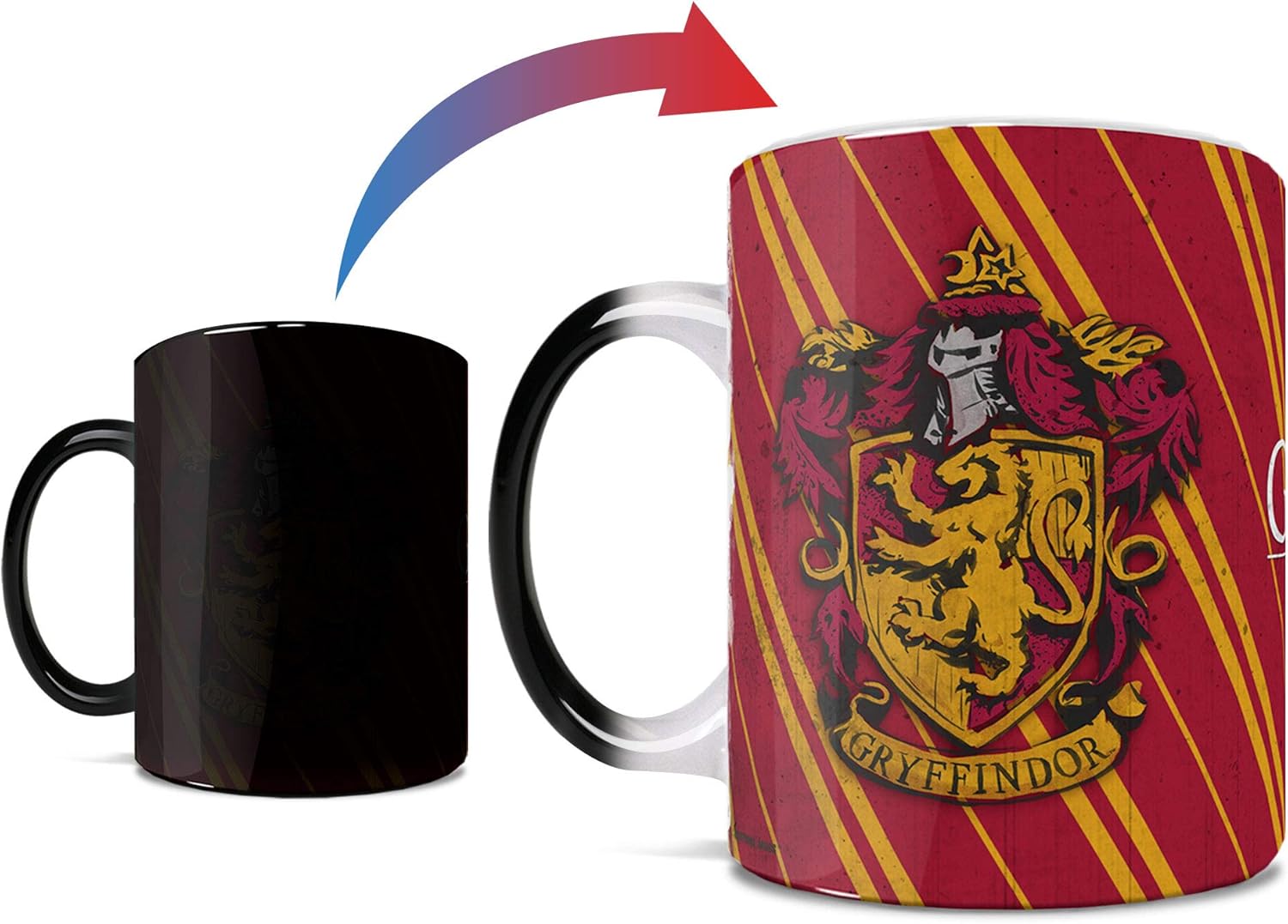 Morphing Mugs Harry Potter – Gryffindor - Hogwarts House Crest - One 11 oz Color Changing Heat Sensitive Ceramic Mug – Image Revealed When HOT Liquid Is Added! MMUG593