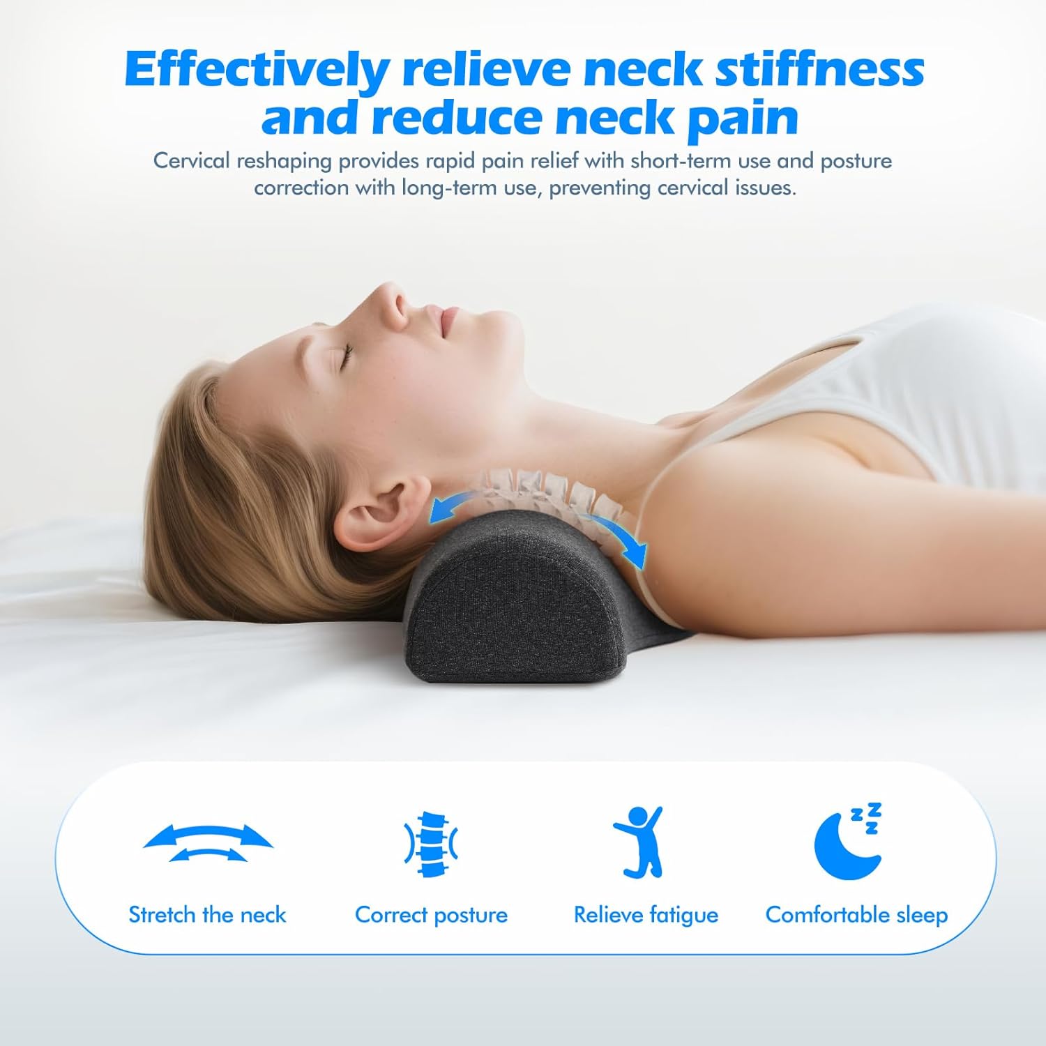 Cervical Neck Pillow for Sleeping, Neck Pillow for Neck Pain Relief, Ergonomic Design with Cervical Spine Support. Neck Support Pillow Suitable for Both Back and Side Sleeping - Image 4