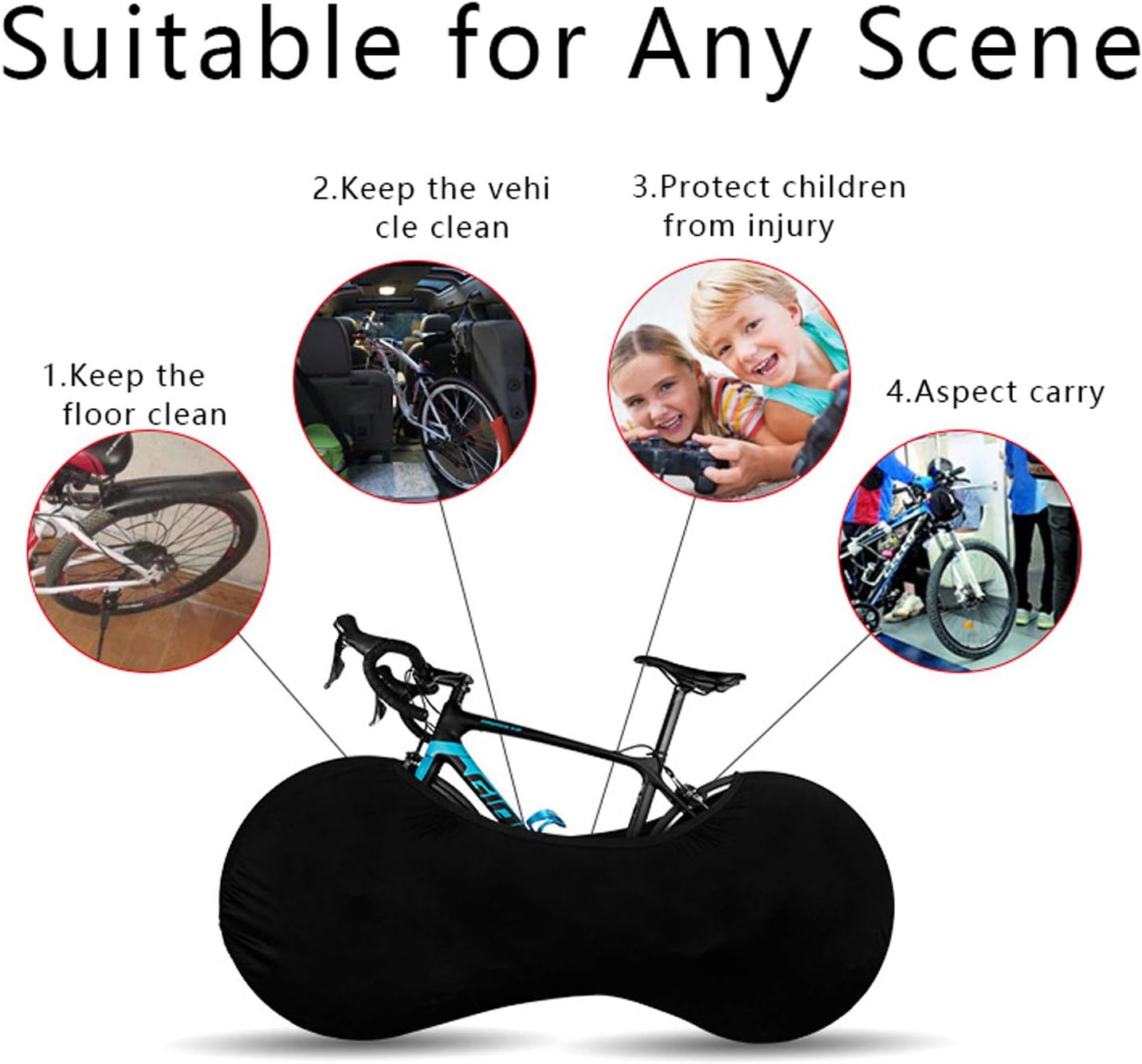 Bike Cover, Bicycle Wheel Cover, Outdoor Indoor Anti-dust Cover | Washable High Elastic Bicycle Protective Gear Tire Package for Mountain, Road, MTB Bikes, Universal 24-26 inches
